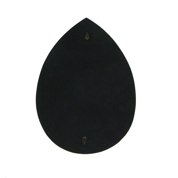 11 Inch Wood Frame Teardrop Decorative Wall Mirror Home Hanging Bathroom Decor - Picture 3 of 5